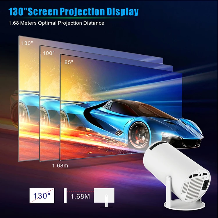 New model potable Projector HY300 RK3566 quad-core Ultra Fast Wireless Connection BT5.0 4K 8K HD Android 12 Wifi mini Projector