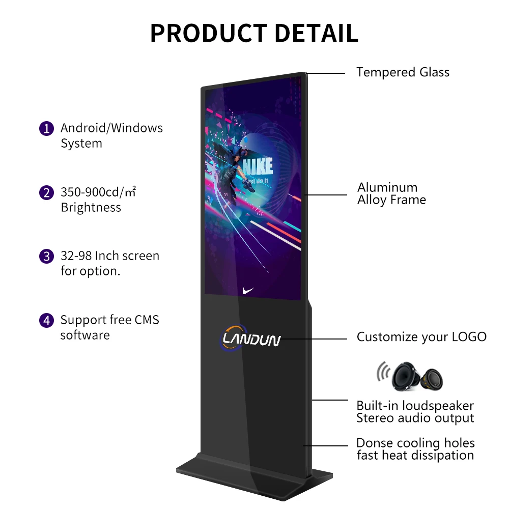 2024 новый 4K Smart Digital Signage киоск большой размер ЖК-дисплей полный дисплей для поиска медицинских услуг самообслуживания использования бизнес-автомобилей