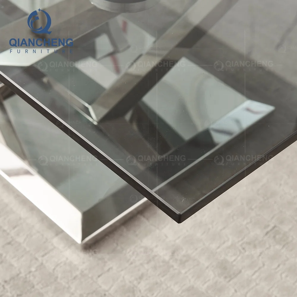 italian design dinner table set dining room furniture 8 seater glass and chrome dining table and chairs