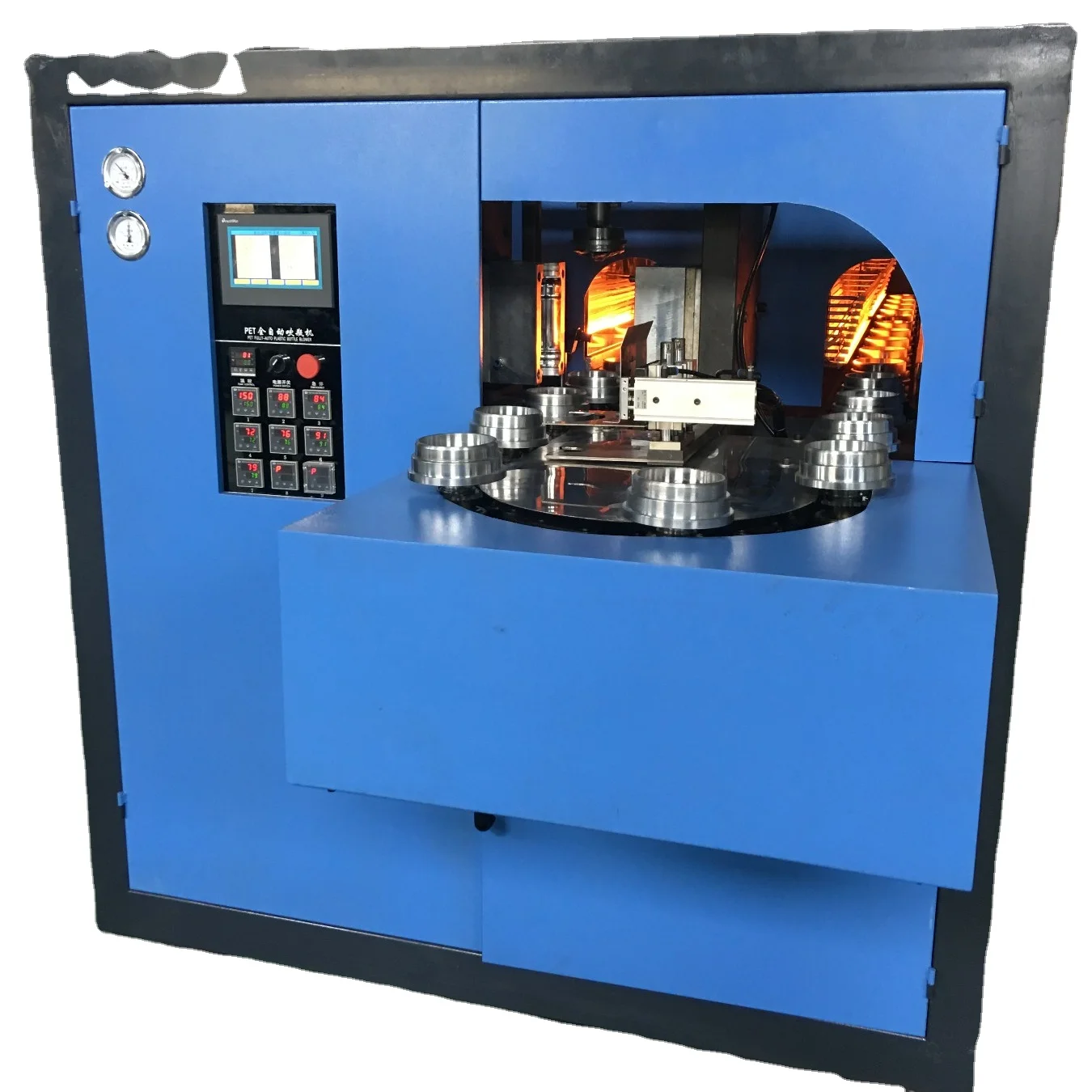 2 полости ручной кормления автоматический ПЭТ растягивающийся выдувной формовочный станок