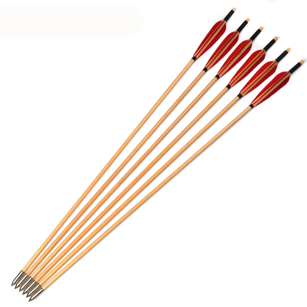 Linkboy Archery 32 дюйма 8 мм деревянная Стрела стрельба из лука охота стрельба из лука деревянная Стрела Лук Стрела стрельба из лука