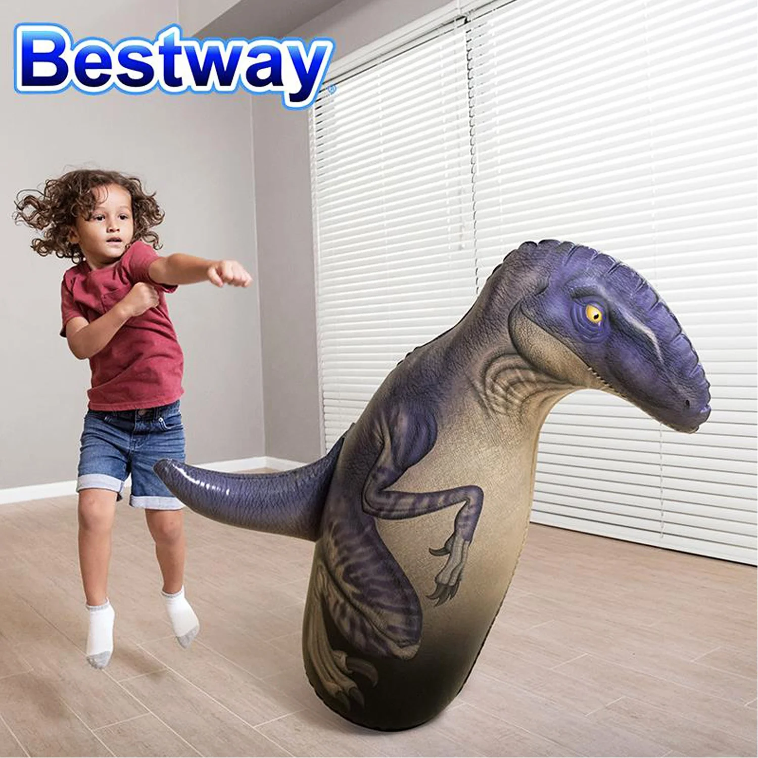 Bestway 52287 Inflatable Dinosaur Tumbler Bop Bags 3D Kids Punch Boxing Toy