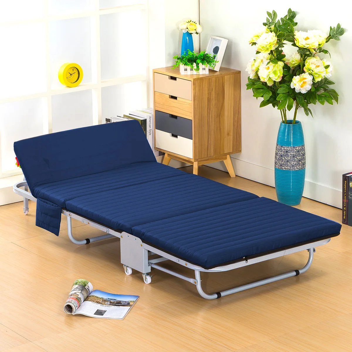 
Foldable Bedroom Army Bed Single Metal Camping Bed Outdoor Cot Military Folding Bed 