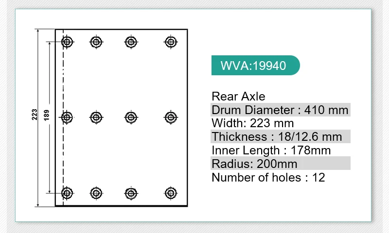 Factory Manufacturer drum Brake Lining 19940 19941 Heavy Duty Truck Brake Lining