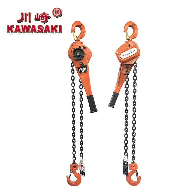 KAWASAKI lever hoist VL  0.75t 1.5t 1.5m to 12 m safety and reliable hand chain block KAWASAKI lever block for lifting