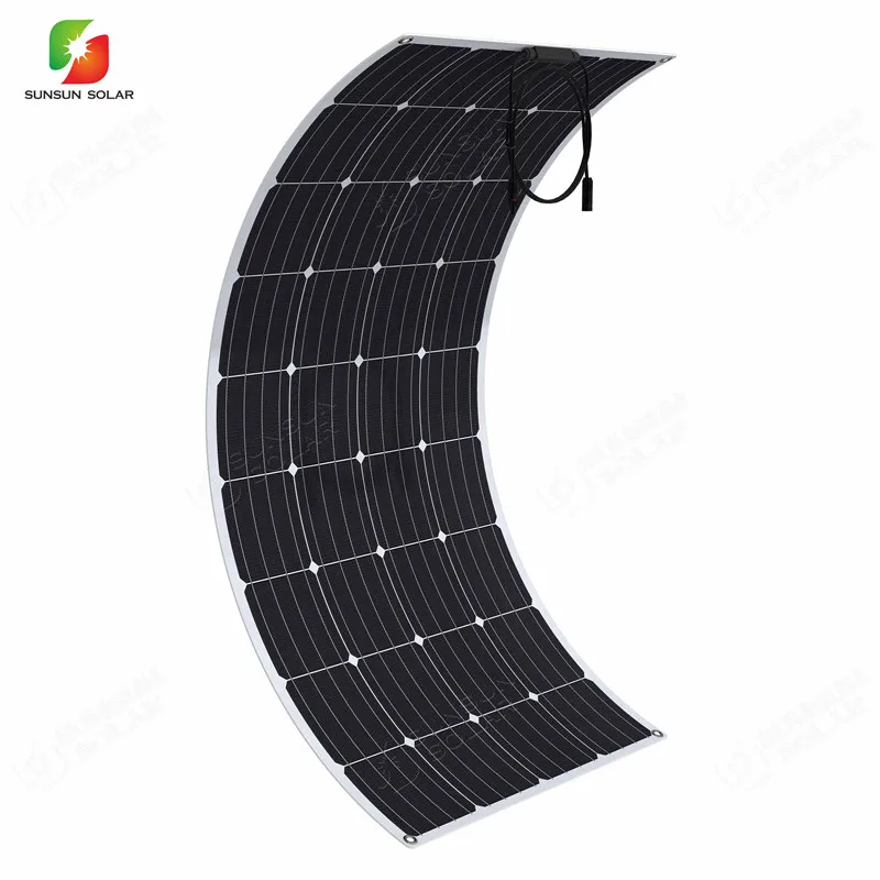 SUNSUN High efficiency 180W 18V ETFE monocrystalline cell semi flexible pv solar panel etfe solar panel