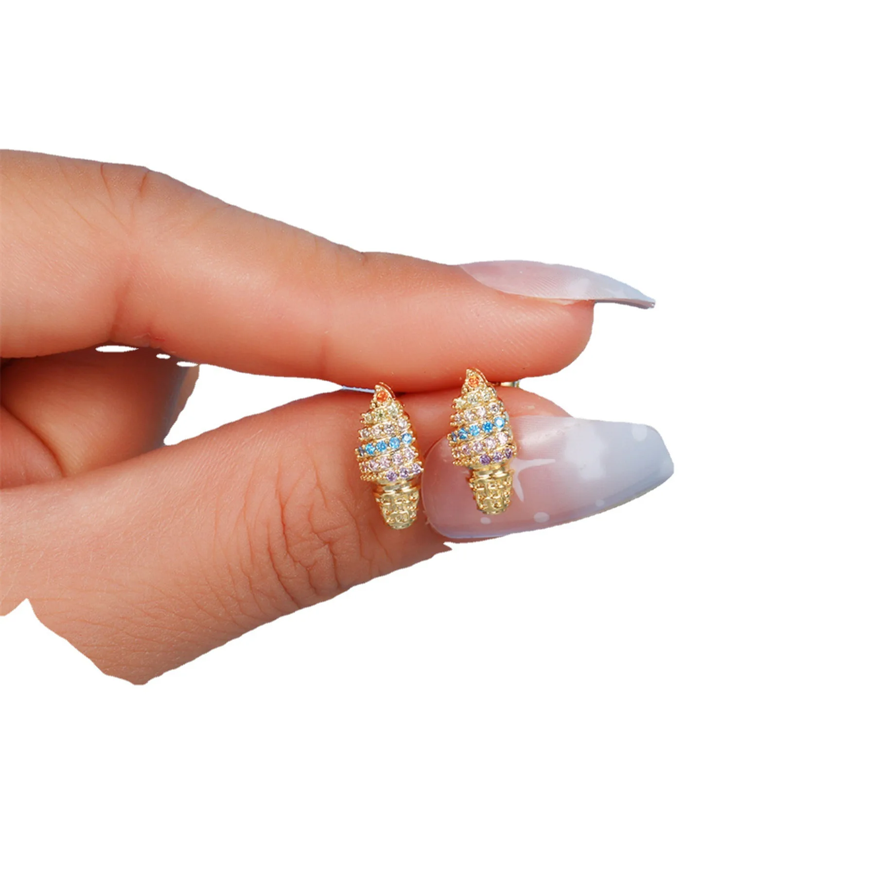 Hot women piercing jewelry creative animal earrings Little ear bone studs stainless steel twist ball zircon earring stud