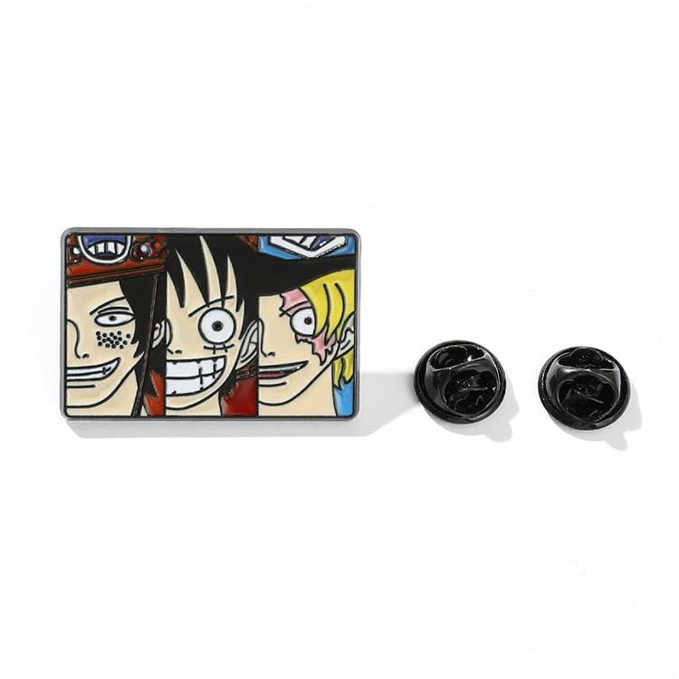 Japanese Cartoon Anime One Piece Luffy Sanji Zoro Enamel Pins Cosplay Badge Metal Beooches Fans Collect Commemorative Gifts