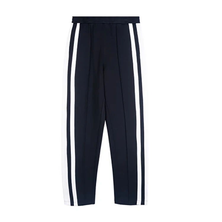 CONKLAB college oem black tapered softshell school style side stripe tracksuit boys hiking wide leg pants for women