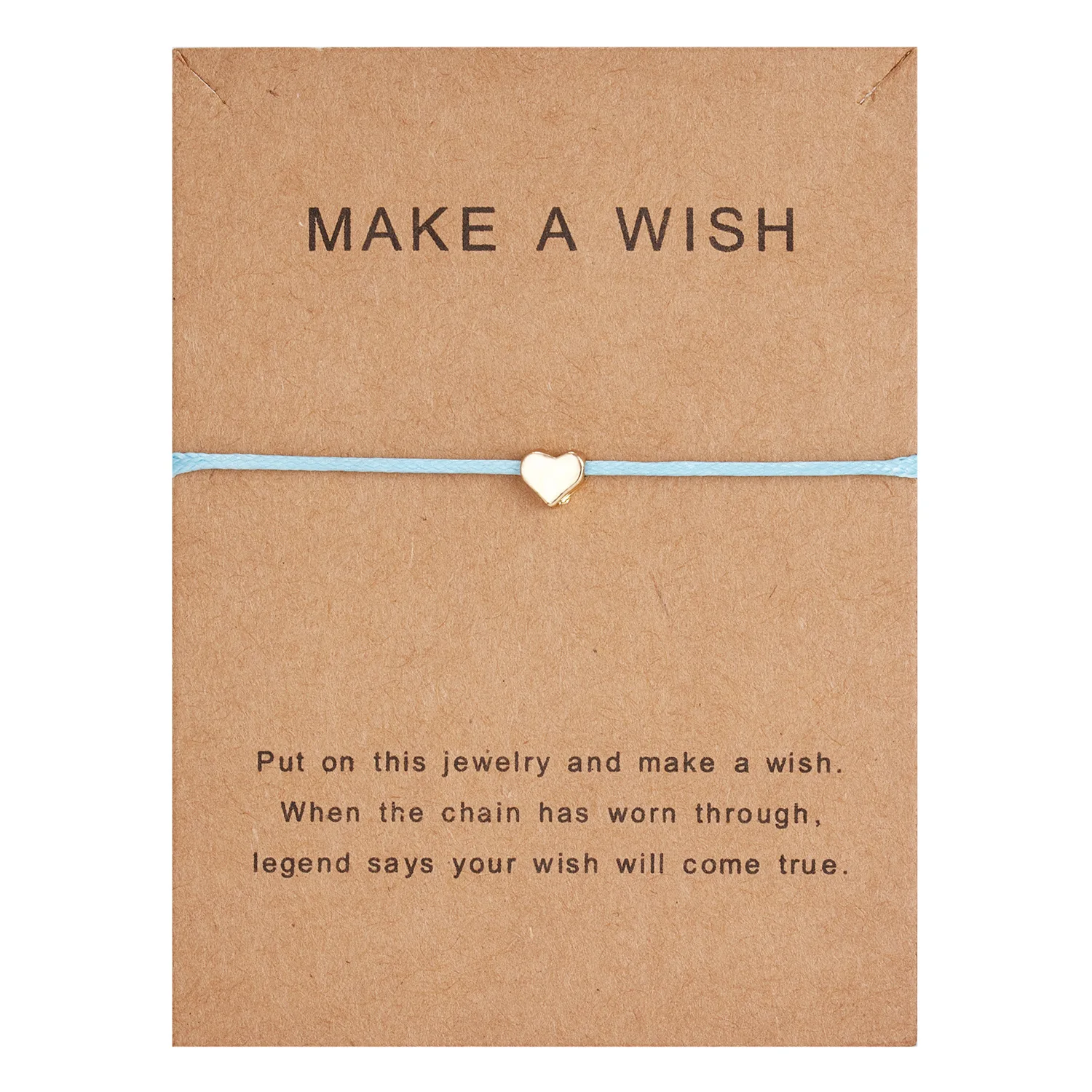 Make A Wish Heart Charm Bracelet Femme Adjustable Lucky Star Cross Butterfly Red String Women Kid Friendship Jewelry Card Gift