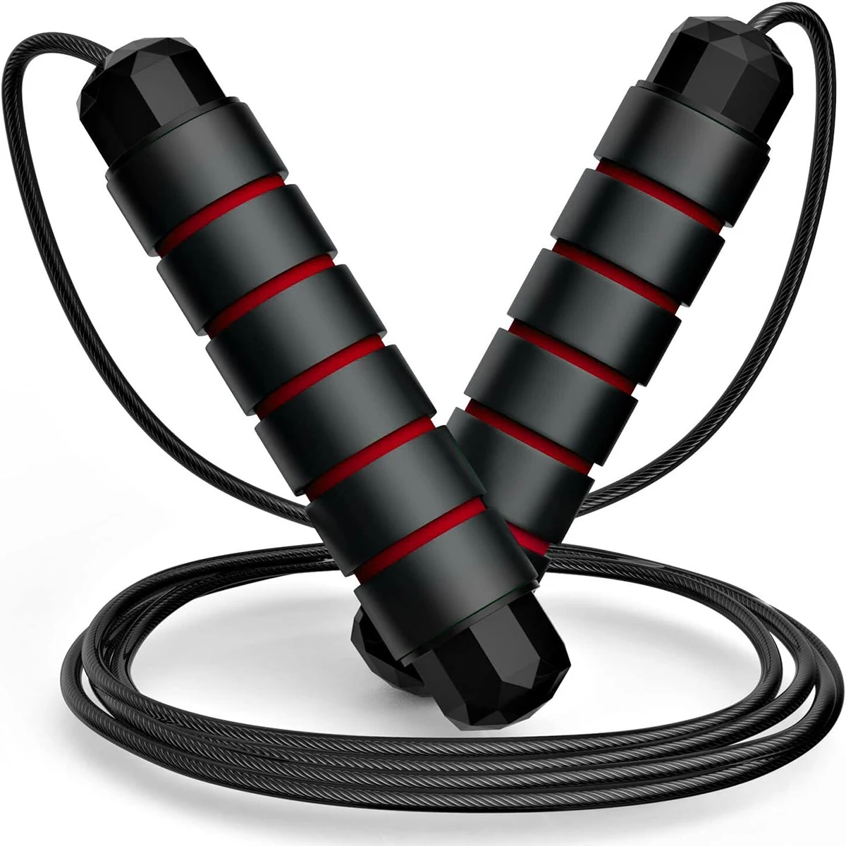 Fitness Workout Weighted Handle PVC Coated Steel Wire Adjustable Speed Skipping Rope Jump Rope