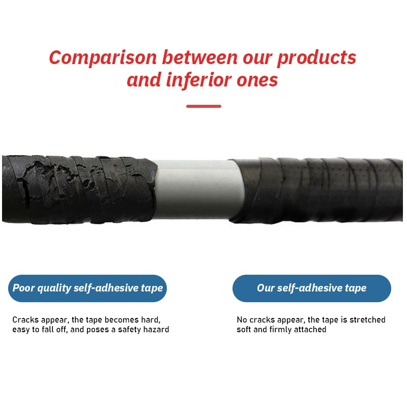 Black Seal Uv Resistance Self Fusing Rubber Electrical Splicing Tape 130c For Wires And Cables