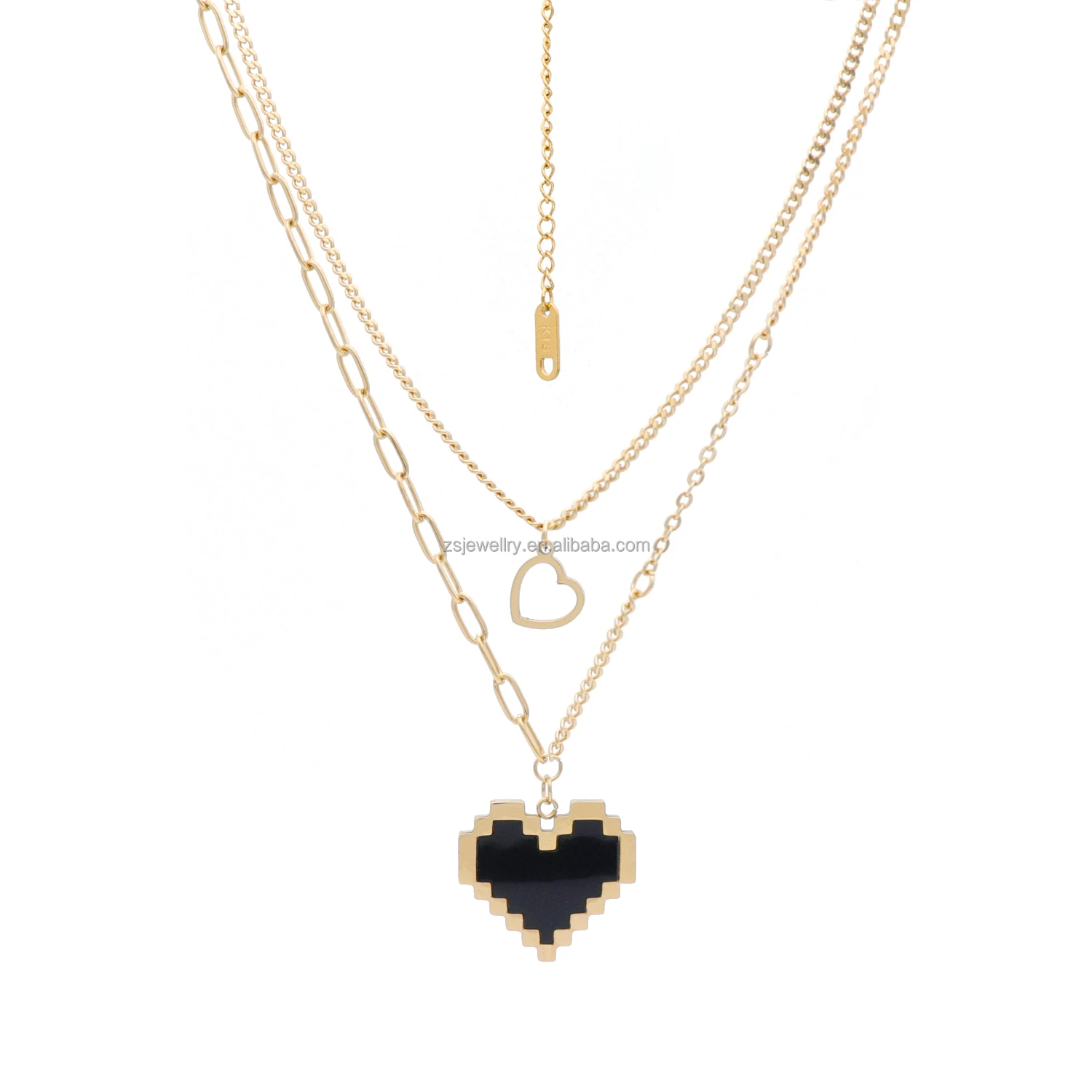 Hand Hamas Fatima Gold Plated Girl Custom Stainless Steel Custom Trouser Heart Chain Design Jewelry African 7690 Necklaces