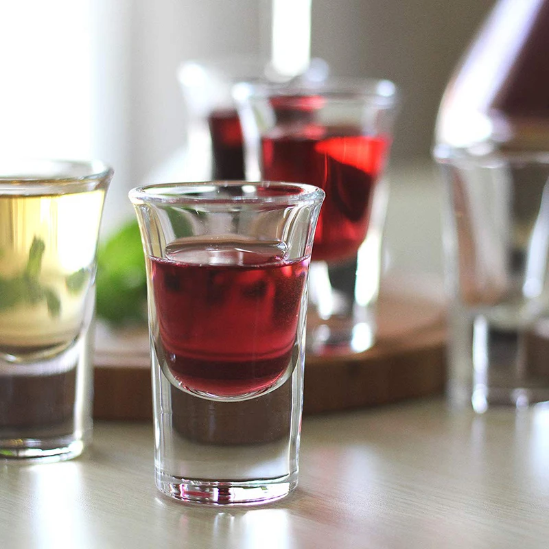 
Wholesales Customized Shot Glass Set of 6 Heavy Base Clear Shot Glass Great for Whisky Brandy Vodka Rum and Tequila Shot(0.9 OZ) 