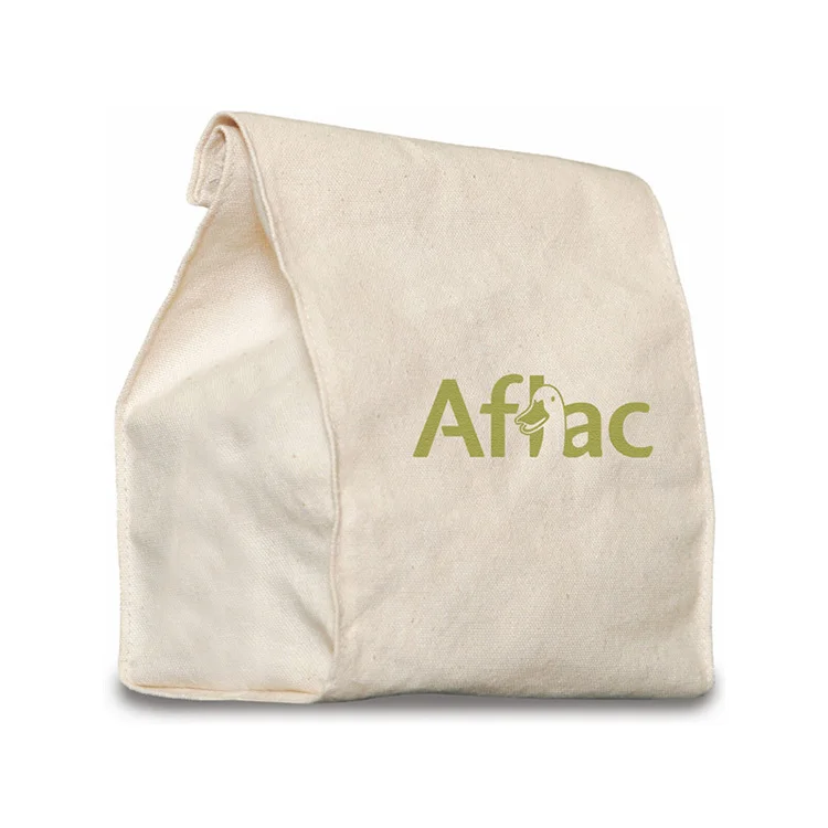 Сумка для ланча из хлопчатобумажной ткани с застежкой-липучкой сверху