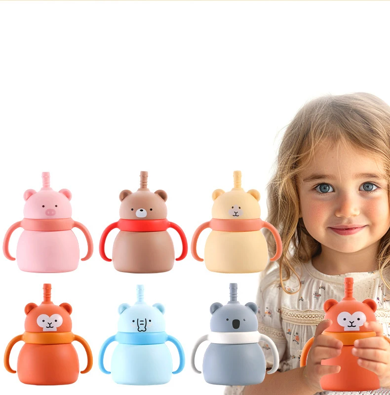BPA-Free Kids Training Cup Baby Feeding Cup Straw Children Learn Feeding Drinking Bottle Food Grade Silicone Best Baby Products
