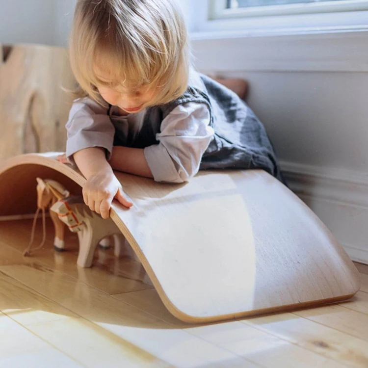 
Best Selling Baby Wood Toy Montessori Wobble Board Baby Balance Boat Toy Wooden Kids For Sale Balance Board 