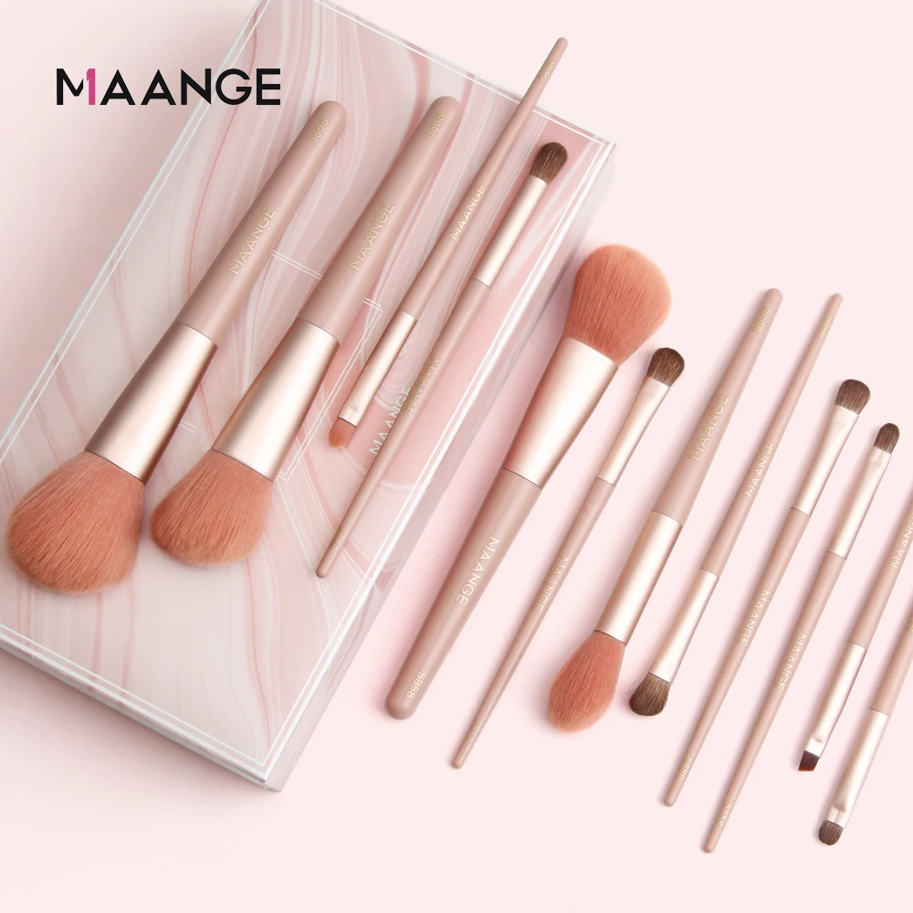 Набор кистей для макияжа MAANGE 12 шт. роскошная косметика профессиональная оптовая продажа индивидуальный логотип частная этикетка набор мягких
