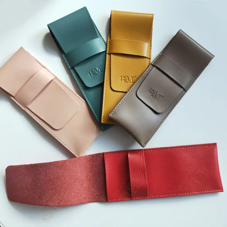 Factory custom embossed single leather watch case flannelette watch storage bag for travel watch pouch