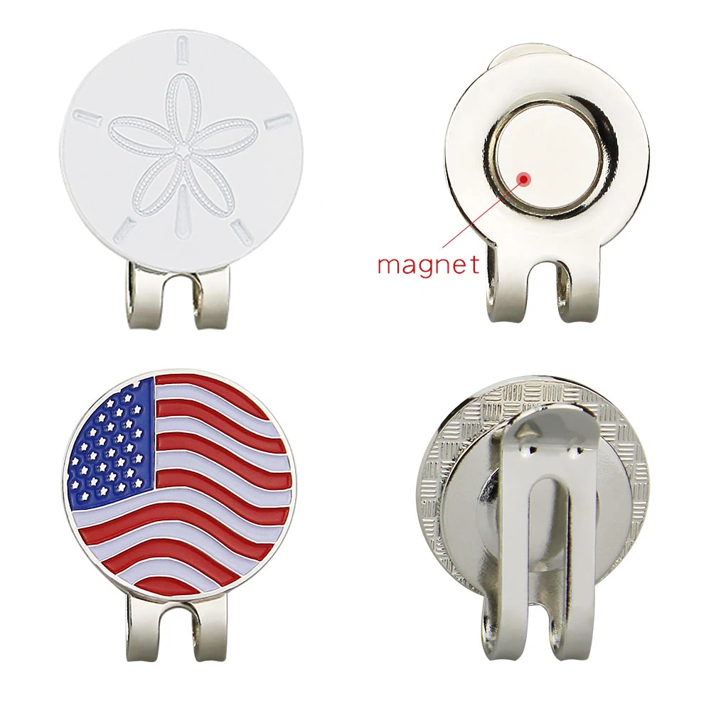 100 Sets Custom Logo Golf Ball Marker With Magnetic Golf Hat Clip 24mm Custom Magnetic Golf Ball Marker