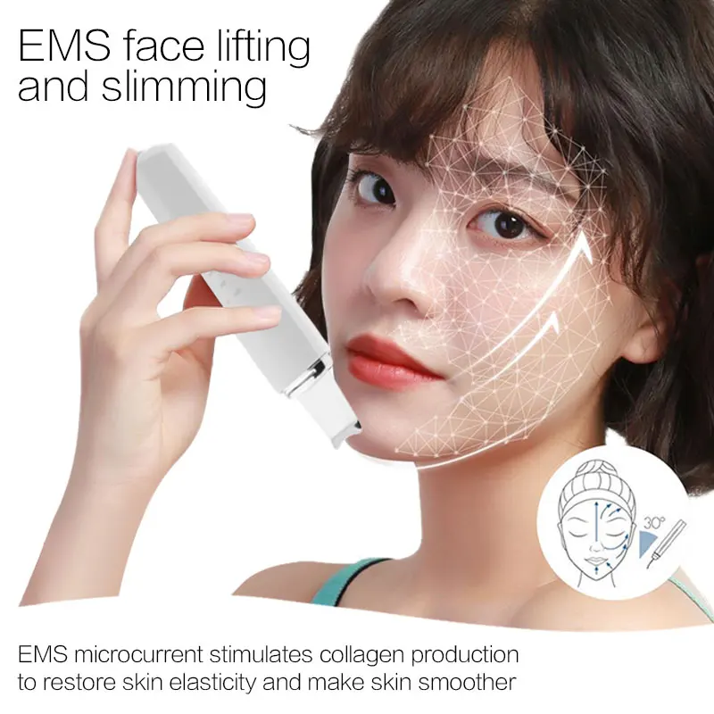 Portable Electric Facial Dead Skin Peeling Machine Professional Sonic Face Cleaning Spatula Ultrasonic Skin Scrubber
