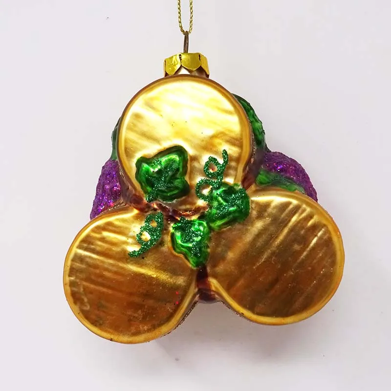 Factory wholesale hanging glass bauble stack of three wine barrel ornaments