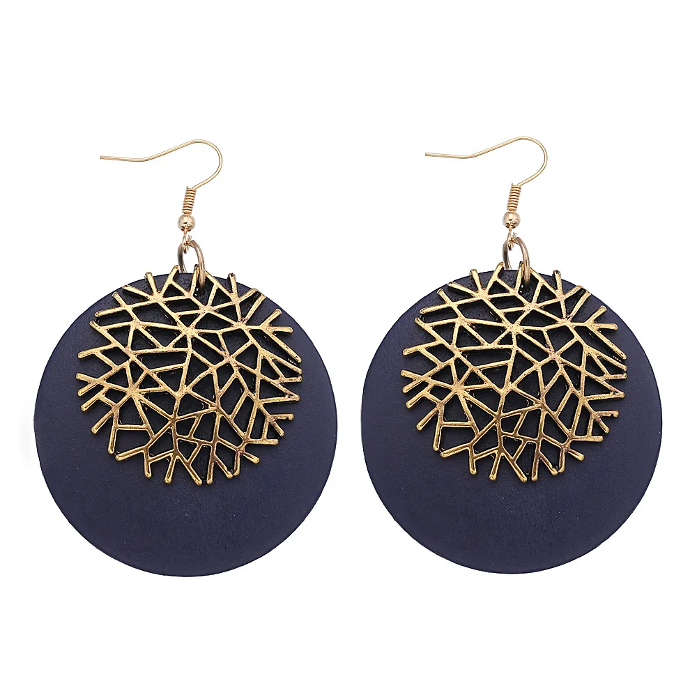 
SH131 2020 New exquisite fashion round Wood Earrings for women 