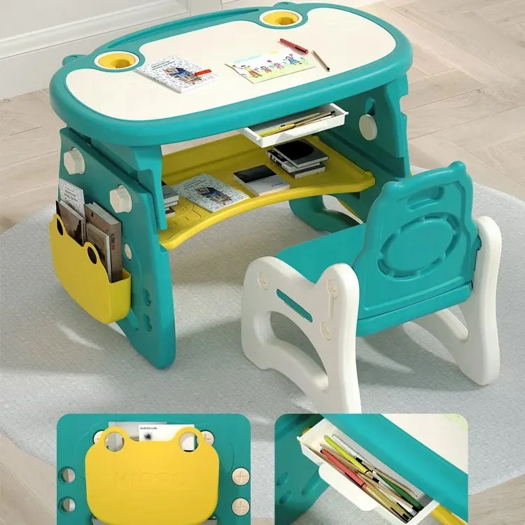 New Height Adjustable Children Activity Table Reading Study Desk Baby Dining Table And Chair Kids Play Table