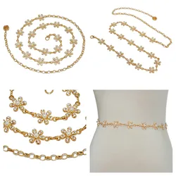 Luxury Sailor Dance Costume Gold Women Waist Chain New Style Fashion Women Rhinestone Metal Waist Chain