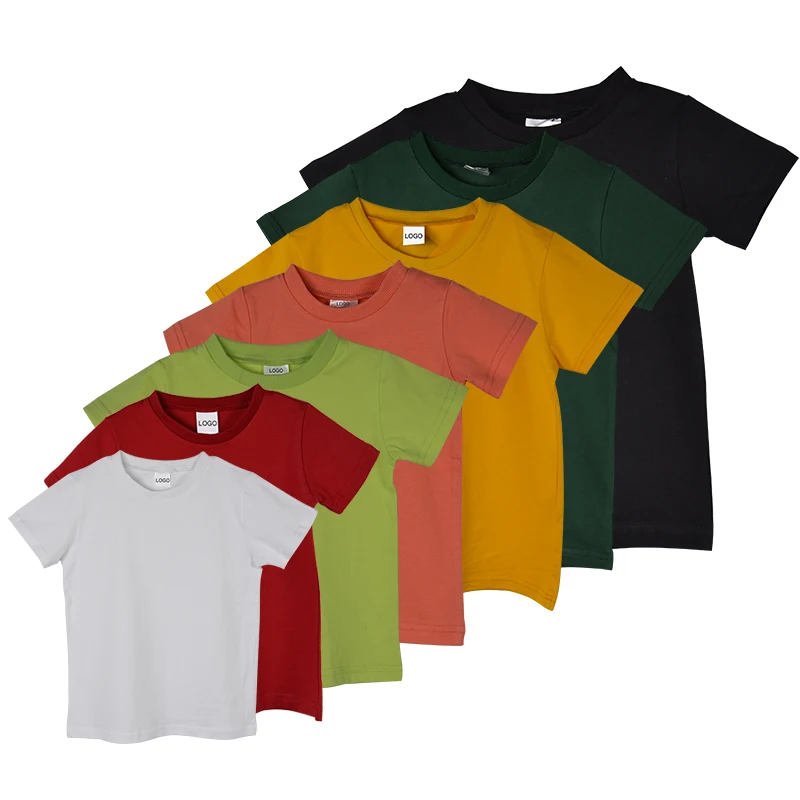 Children Short Sleeve Custom Logo Printing 100% Cotton Plain Blank Kids Baby Girl Boy T shirts