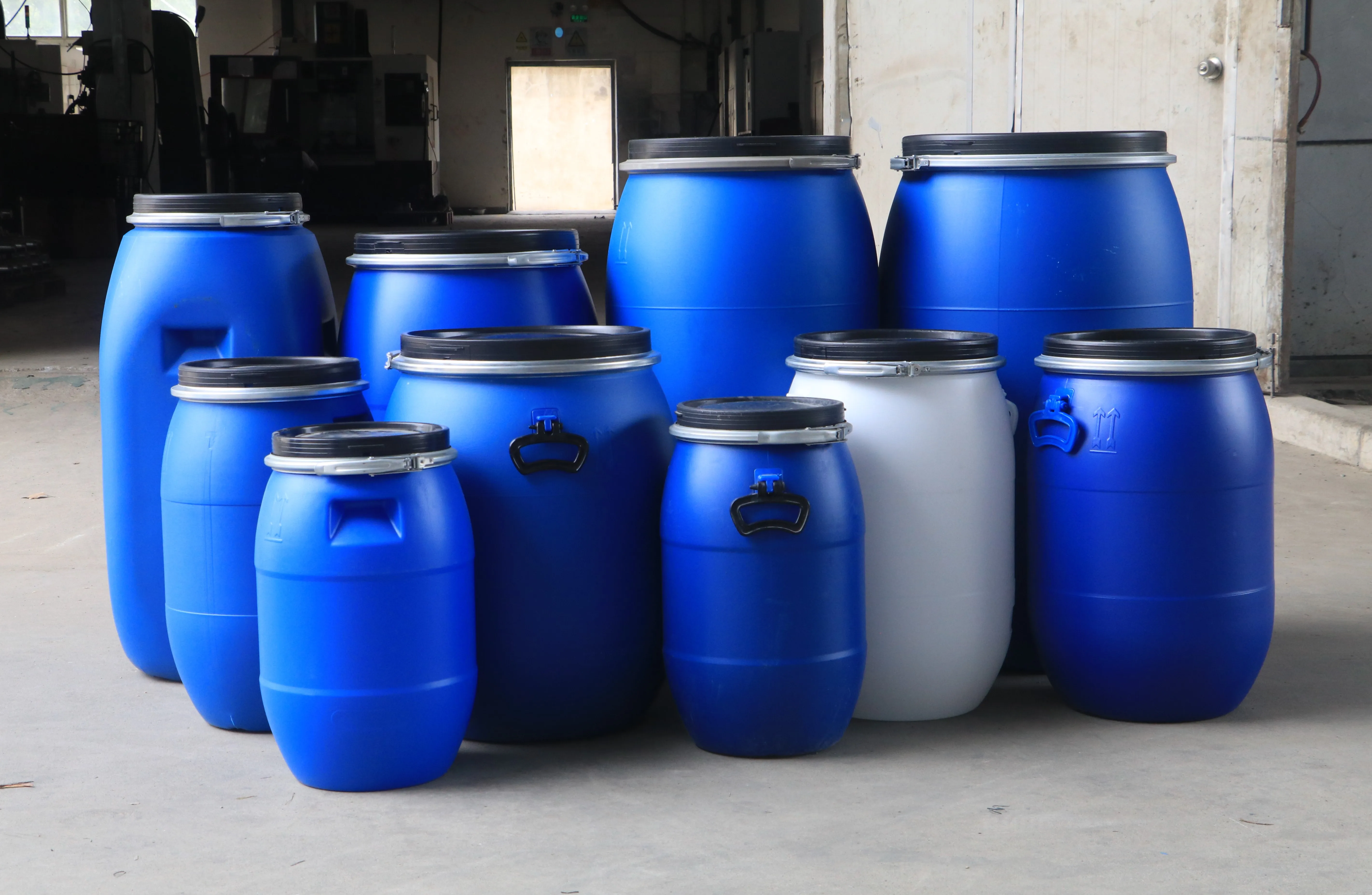  Пластиковый барабан с кольцевым замком большим горлышком 30L 60L 120L