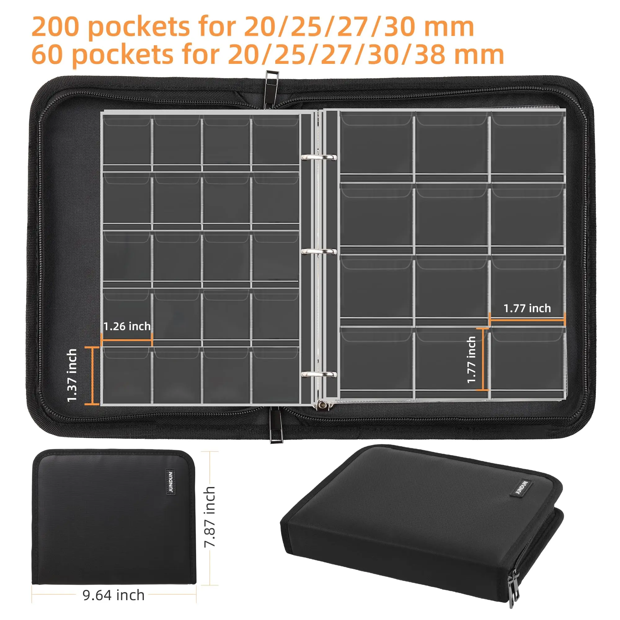 Coin Collection Book for Collector,220 Pockets Fireproof Coin Collection Holder Album,Coin Collection Organizer Storage Box