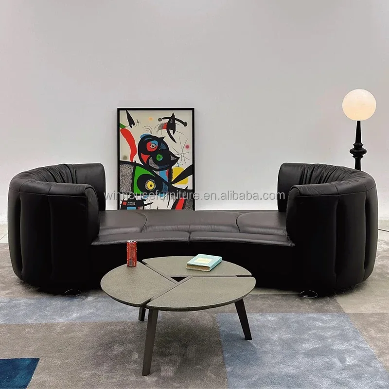 Italian Design Tracking Arm Sofa Tracking  Couch Leather Fabric Sofa Living Room Furniture