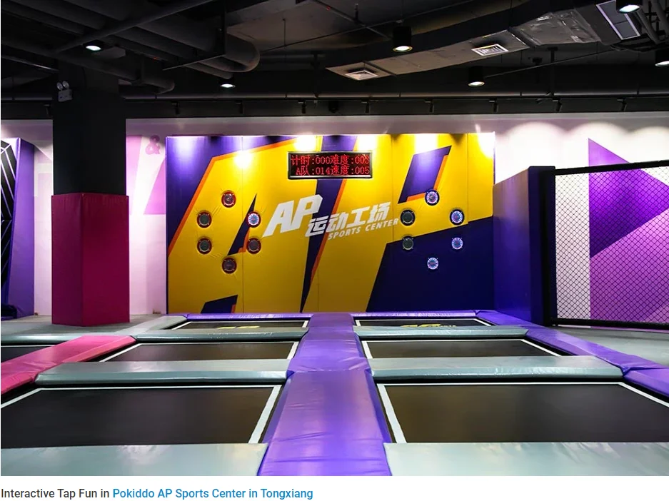 Pokiddo Customized Sports Large Indoor and Outdoor Trampoline Park Equipment  Tap Fun sky podsfor Kids and adults