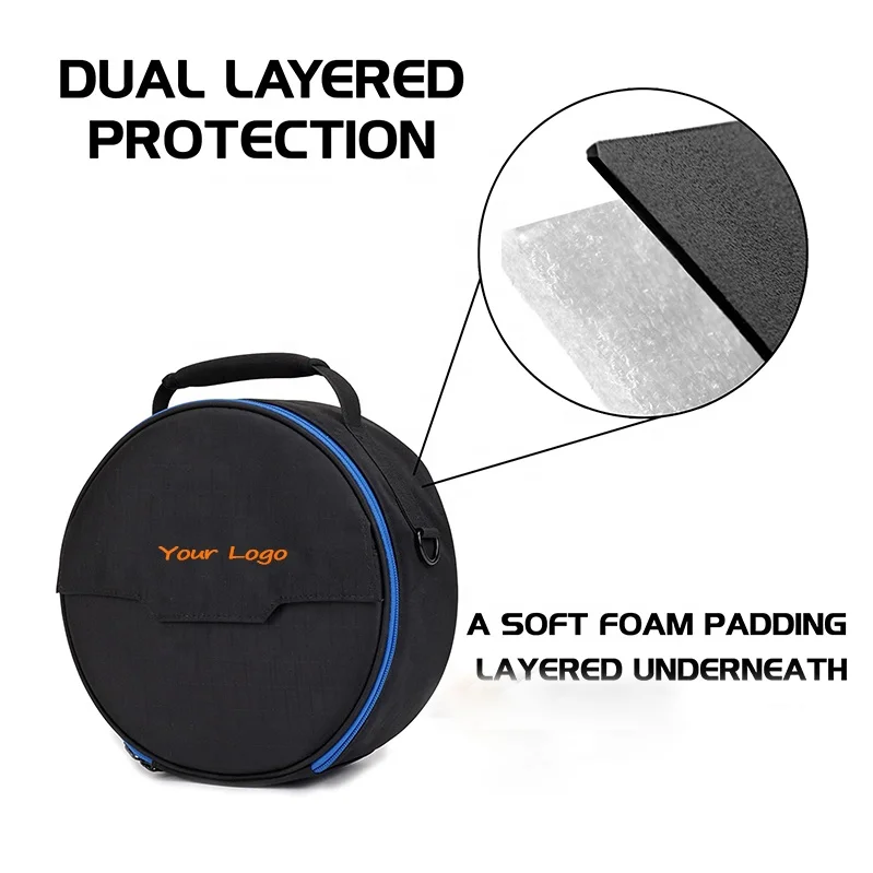 Portable round headphones case bag headphone storage bag for wired & wireless headsets DJ headphone bag