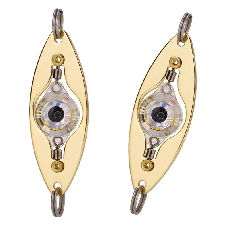 WeiHeMetal Eye Shape LED Lure Light Fishing Squid Fluorescent Flash Lamp Attracting Fish Bass Spoon Underwater Fishing Accessory