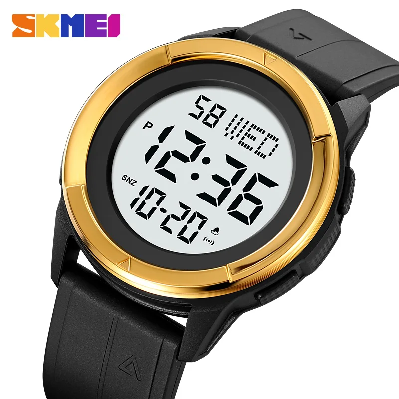 Skmei 2047 fashion made in china gents digital watch low price PU band Waterproof Multi function in stock sports hand watch