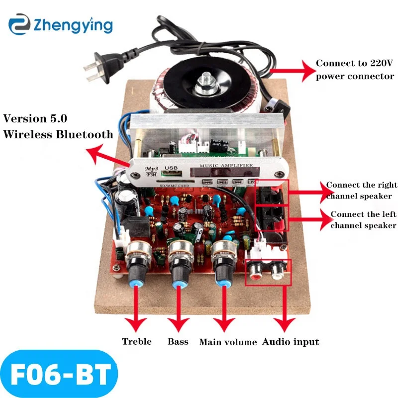 DIY модифицированный USB Bt 220 В высокой мощности HIFI уровень без потерь уровня лихорадки Профессиональный усилитель комплект платы