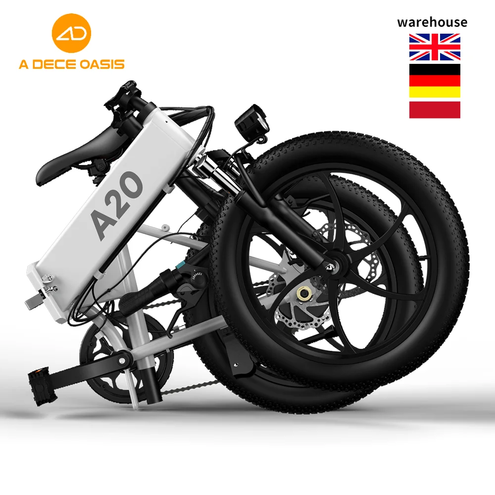 EU Warehouse ADO A20 Electronic Bike Distribution Front fork Shock absorber Road Folding City fat ebike Electric Dirt Bicycle