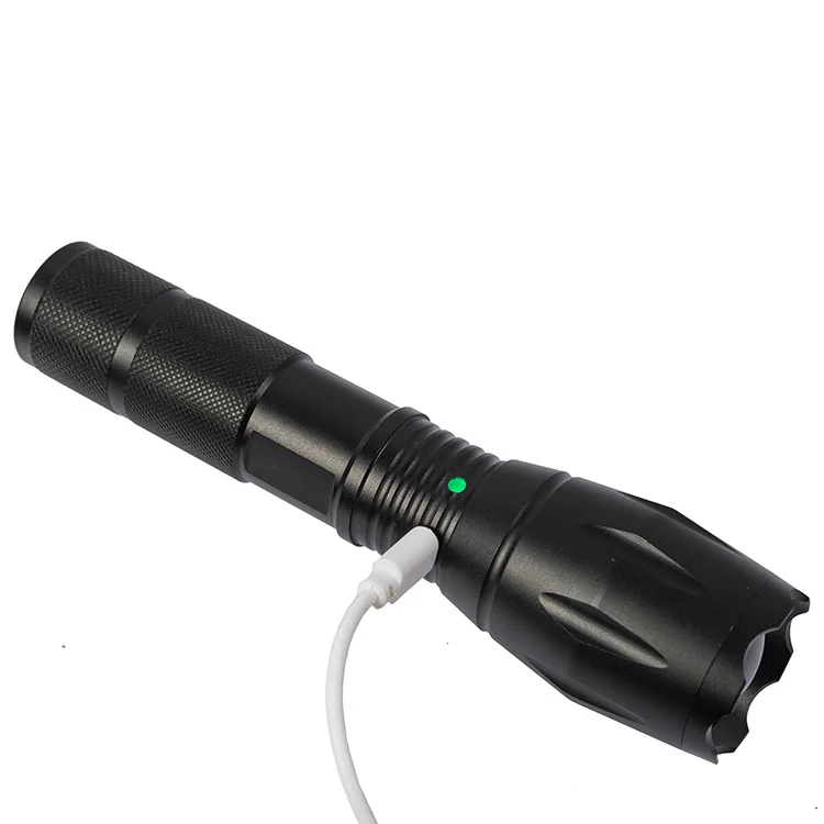 Customized LOGO Wholesale Promotion 10W xml t6 Rechargeable Mini Flashlight USB Torch for Self defense