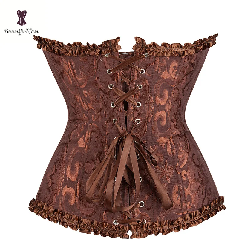 Fashion Slimming Bustier Overbust Corselet Plus Size Underwear Body Lifter Slimming Sheath Corset Top With 6 Busk Snaps