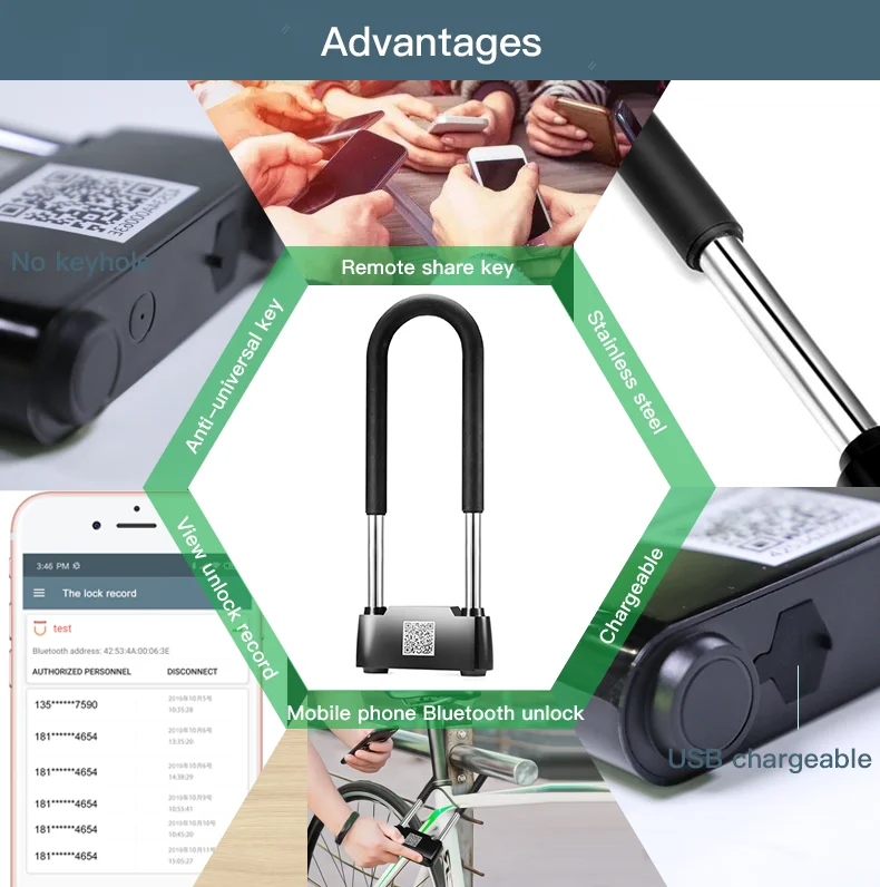 smart door lock knob handles with key U-lock china