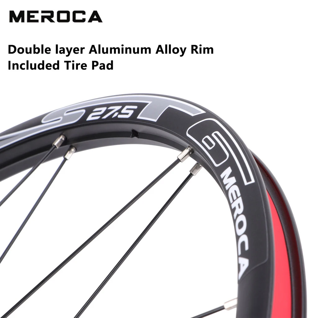 MEROCA Mountain Bike Wheel Front 2 Rear 5 Sealed Bearings 24 Holes Mtb 26 27.5 Quick Release Disc Brake Wheelset