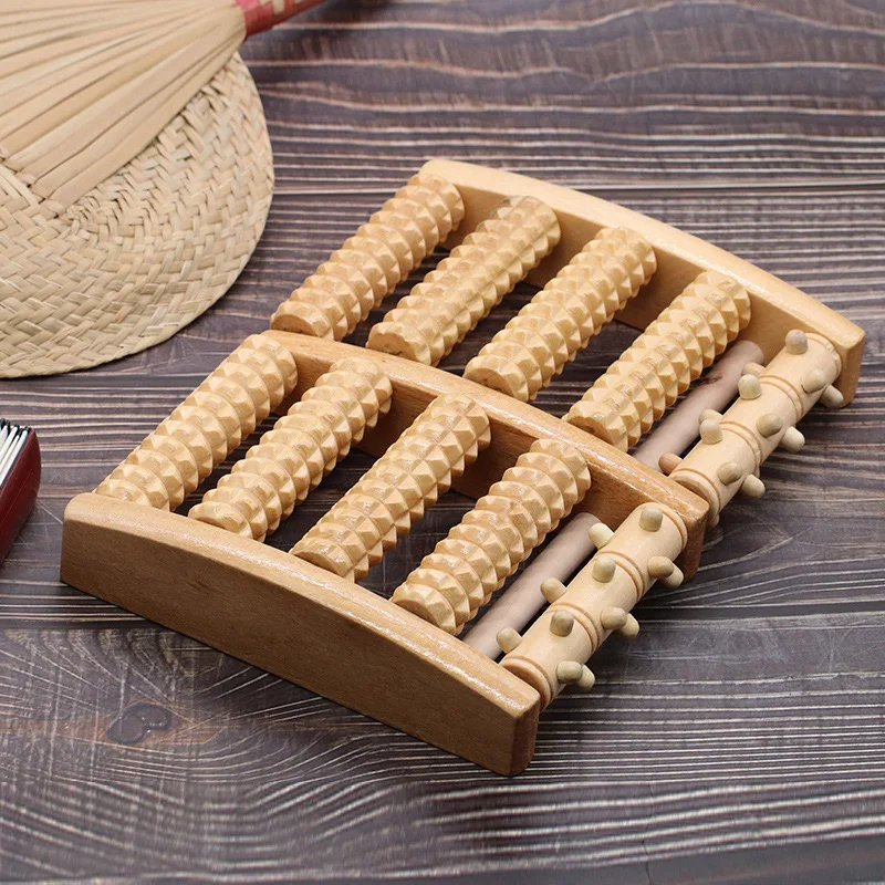 Hot Wooden Foot Massager Roller Dual Foot Massage Roller For Relief Tired Feet Foot Massage Tools