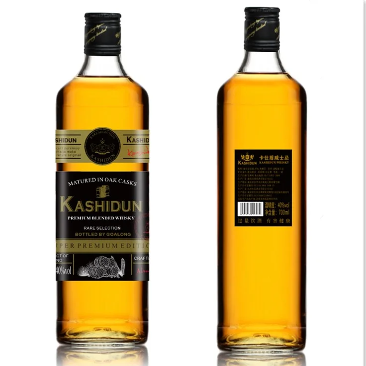 Top selling Chinese Customized premium blended whisky liquor beverage 700 ml 750ml glass bottle for cocktail for blender