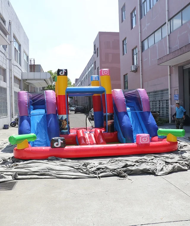 PVC funny mini inflatable jumping combo slide bouncy castle bouncing house air trampoline for kids