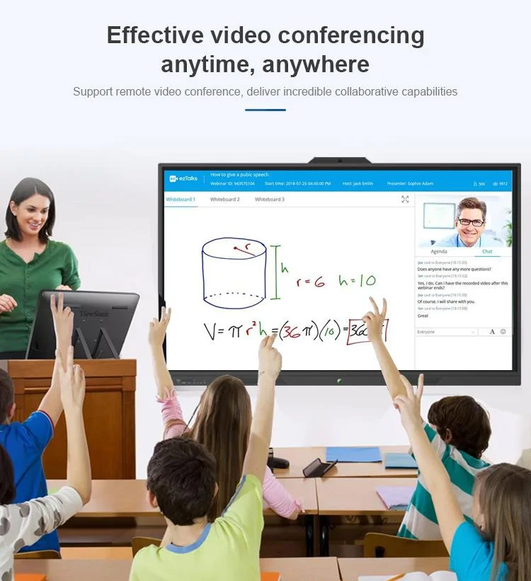 
Wholesale Education Equipment 65 75 85 86 98 100 Inch Classroom Teaching Interactive Smart Board 
