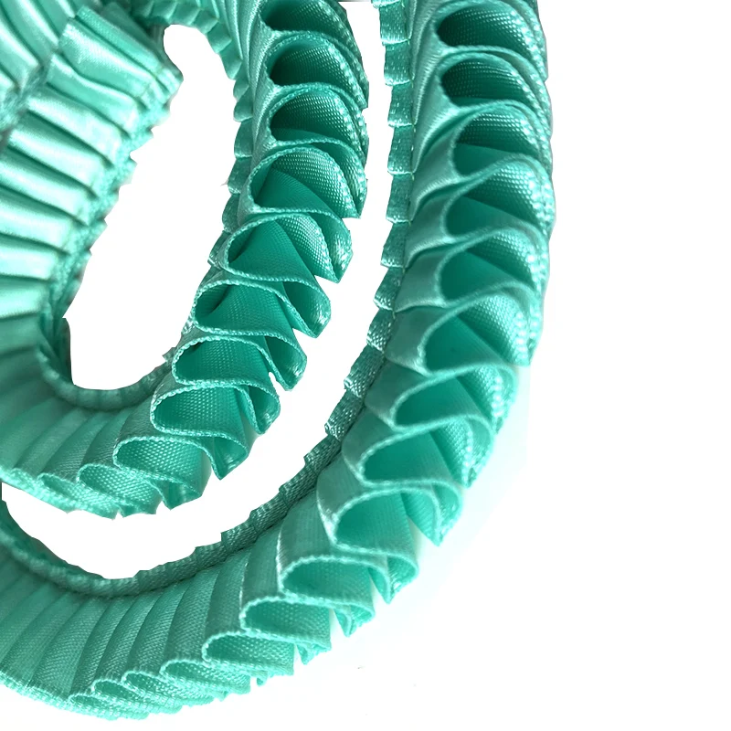custom polyester single side satin box knife pleated trim fabric gathered ribbon ruffled lace trim for rosette gift wrapping