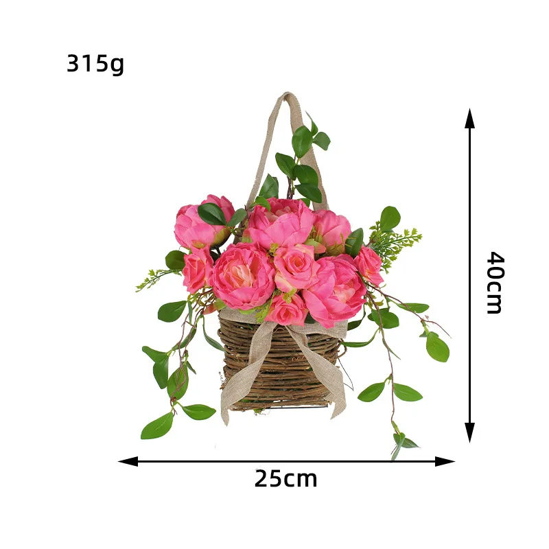 2407 ganglian Rose garland Wholesale simulation plant door hanging home basket decorations