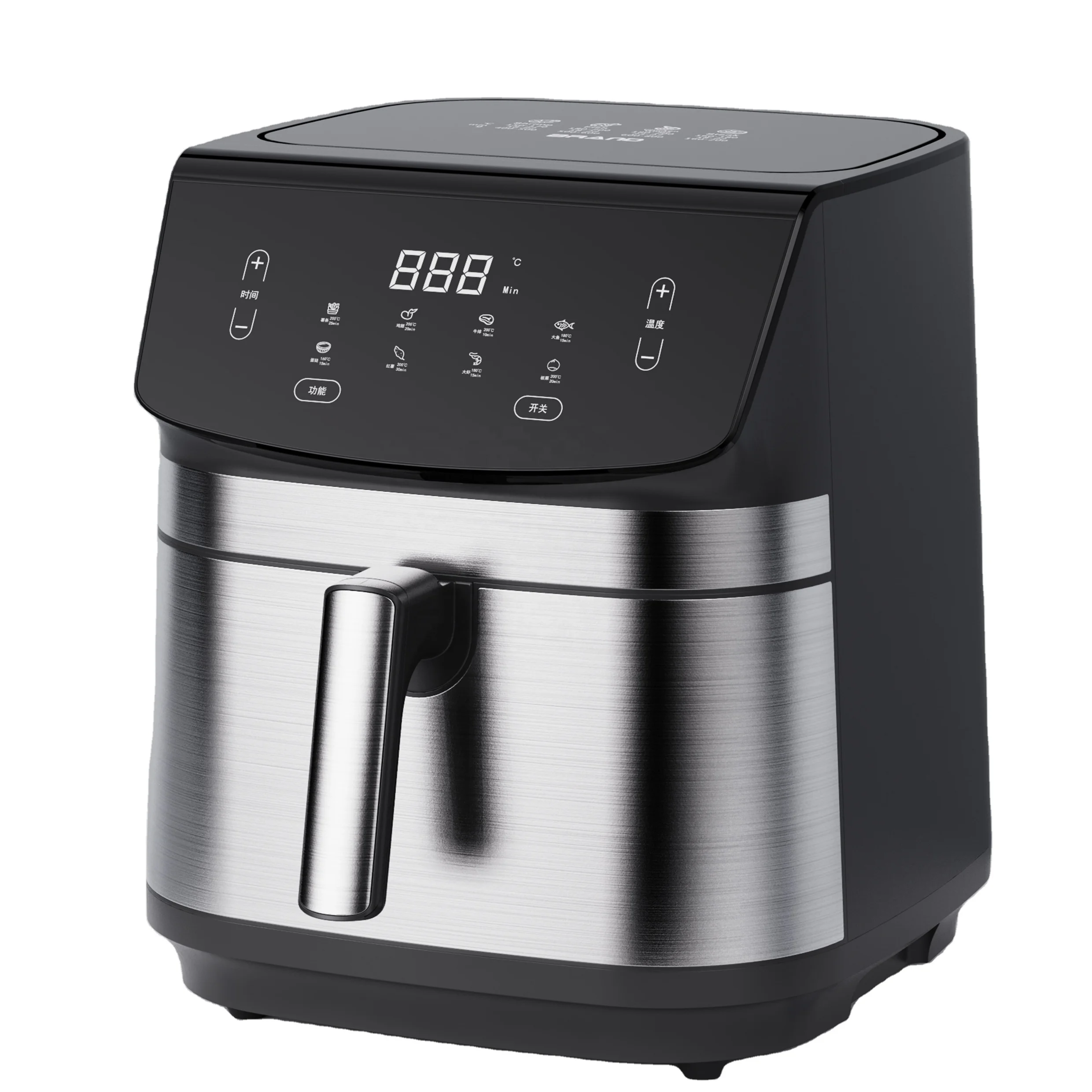 2023GIAYOL NEW 8.5L Stainless Steel Galvanized Metal inner Cavity 6.8L 8L 9L12L Electric digital visible Air Fryers with basket